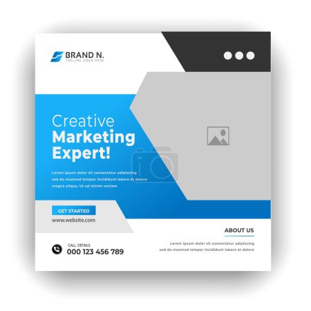 Illustration for Business marketing expert and social media post or web banner design template - Royalty Free Image