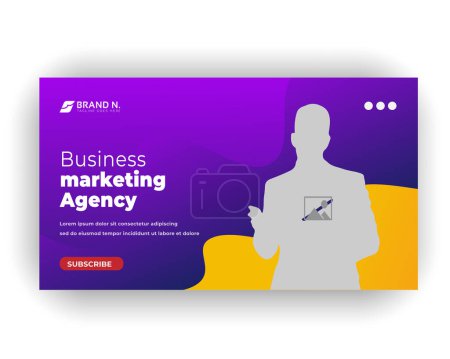 Photo for Business youtube thumbnail and creative web banner template - Royalty Free Image