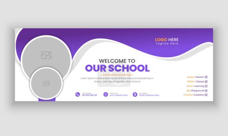 Photo for School admission facebook web banner and social media cover design template - Royalty Free Image