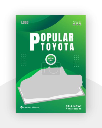 Ilustración de Empresa de volantes Toyota y redes sociales Plantilla de diseño de post negocios - Imagen libre de derechos