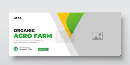 Photo for Agricultural and farming services web banner or social media post lawn gardening template design - Royalty Free Image