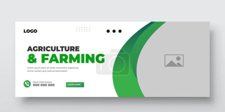 Illustration for Agricultural and farming services web banner or social media post lawn gardening template design - Royalty Free Image