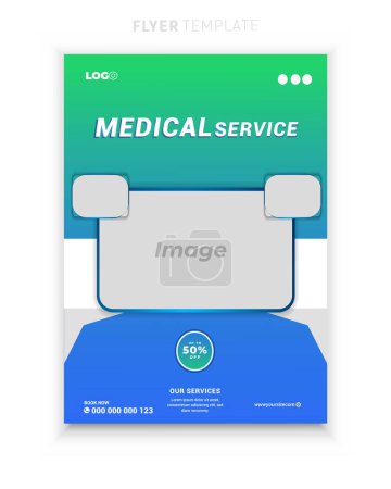 Photo for Medical healthcare multipurpose flyer and clinic design or brochure cover template - Royalty Free Image