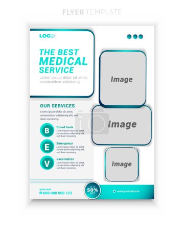 Folleto multipropósito de atención médica y diseño de la clínica o plantilla de cubierta de folleto