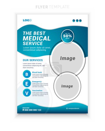 Medical healthcare multipurpose flyer and clinic design or brochure cover template