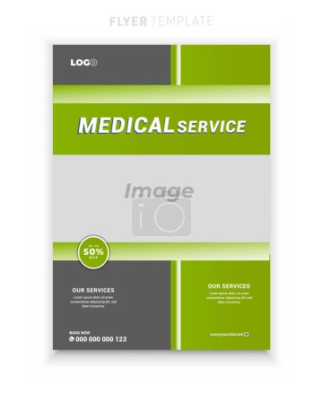 Folleto multipropósito de atención médica y diseño de la clínica o plantilla de cubierta de folleto