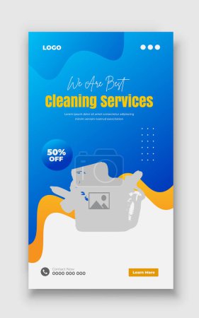 Services de nettoyage Instagram story Design backgrounds for Instagram stories and post web advertising banner template
