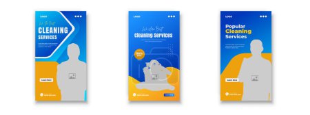 Cleaning Services Instagram story Design backgrounds for Instagram stories and post web bundle advertisement banner template