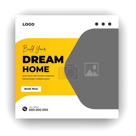 Photo for Real estate house construction instagram post or social media bundle banner template - Royalty Free Image