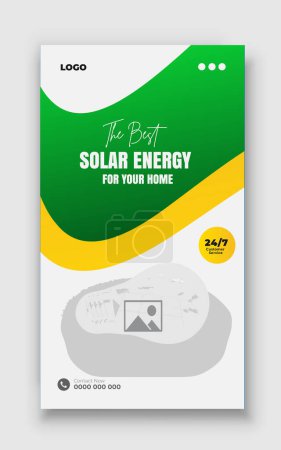 Solarenergie Panel instagram story und social media post bundle web banner design template