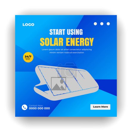 Panel de energía Solar Spotlight y paquete de diseño de redes sociales