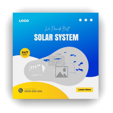 Illustration for Solar Spotlight Energy Panel & Social Media Design Bundle - Royalty Free Image