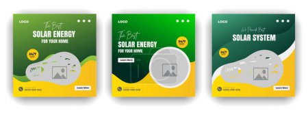 Solar Spotlight Energy Panel & Social Media Design Bundle