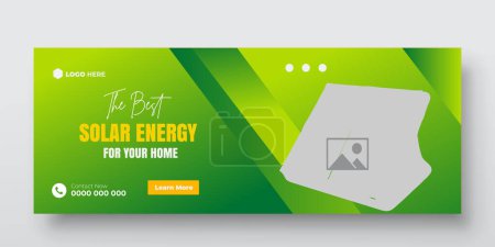Couverture Facebook pour entreprise d'énergie solaire ou modèle de conception de bannière publicitaire