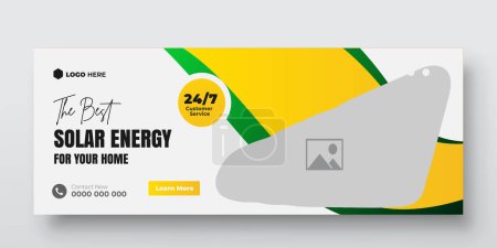 Facebook cover for solar energy business or advertising banner design template