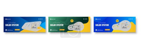 Illustration for Facebook cover for solar energy business or advertising banner design template - Royalty Free Image