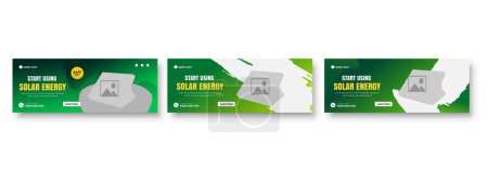 Portada de Facebook para empresa de energía solar o plantilla de diseño de banner publicitario