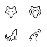 wolve icon, fox icon. flat vector and illustration, graphic, editable stroke. Suitable for website design, logo, app, template, and ui ux.