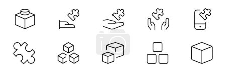 Plugin-Modul-Symbol in verschiedenen Stil Vektor-Illustration. Plugins, Module Vektor-Symbole in gefüllt, Umriss, Linie und Strich-Stil entworfen können für Web, Handy, ui verwendet werden