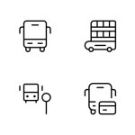 Bus Icon. Public transport, vector illustration. linear Editable Stroke. Line, Solid, Flat Line, thin style and Suitable for Web Page, Mobile App, UI, UX design