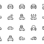 Car icon. vector illustration. linear Editable Stroke. Line, Solid, Flat Line, thin style and Suitable for Web Page, Mobile App, UI, UX design