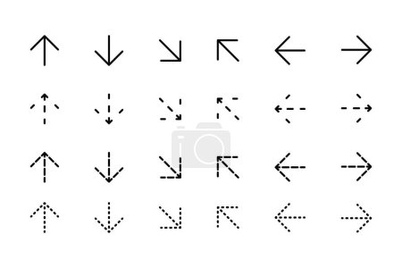Illustration for Arrow icon, direction icons set sign and symbol vector design - Royalty Free Image