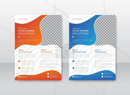 Corporate creative business flyer template design set, abstract, vector, or business poster template design