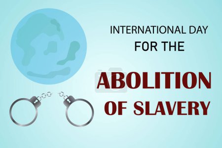 Illustration for International Day for the Abolition of Slavery. Day of Remembrance of the Slave Trade, a call to stop the violence. Freedom concept. Horizontal banner. Vector illustration - Royalty Free Image