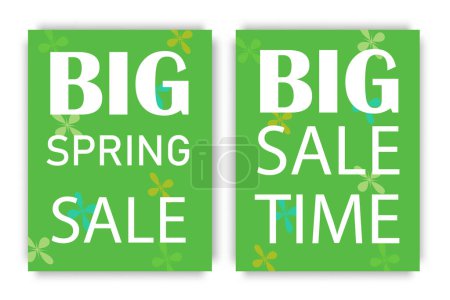 Illustration for Big spring sale, banner background template with inscription close up. You can use social media cards, voucher, wallpaper, flyers, invitations, posters, brochures. Vector illustration. - Royalty Free Image