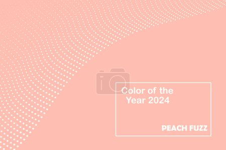 Illustration for Abstract background with peach blossom 2024. Peach fluffy color. Can be used for banner, poster, background, card, cover. Color concept. Vector illustration - Royalty Free Image