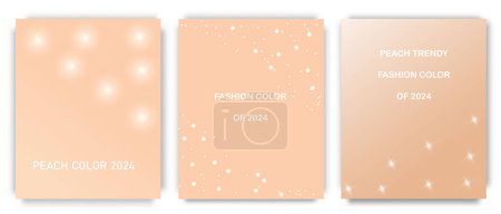 Illustration for Set of minimal banner templates in trendy peach color for 2024. Color concept. Vector illustration. - Royalty Free Image