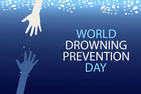 Illustration vectorielle de la Journée mondiale de prévention des noyades. Modèle pour fond, bannière, carte, affiche. 25 juillet.