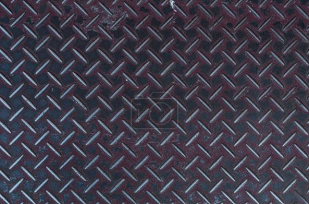 Foto de Viejo camino camino de acero diamante textura de la placa, patrón de estilo de piso de acero para el fondo - Imagen libre de derechos