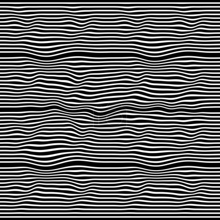 Photo for Seamless pattern with endless stylish texture geometric waves ripple black and white background suitable for fashion textiles, graphics - Royalty Free Image