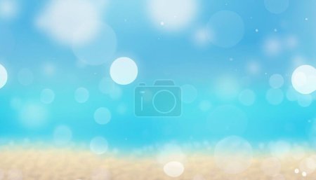 Téléchargez les photos : Résumé brouillé fond de plage d'été avec des lumières bokeh. Illustration vectorielle. - en image libre de droit