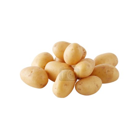 Photo for A pile of fresh potatoes cut out isolated white background with clipping path - Royalty Free Image