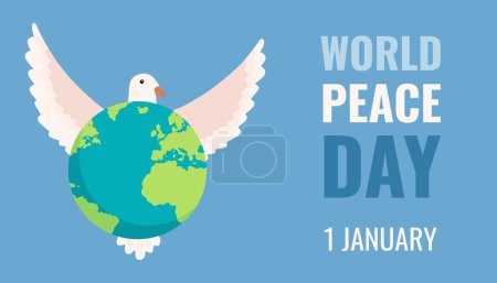 Photo for World Peace Day, January 1st Vector illustration for banners, posters, wallpapers, media, print. - Royalty Free Image