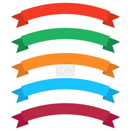 Photo for Banner with colorful ribbons, icon, label, title field, clipart, png, isolated on transparent background. - Royalty Free Image