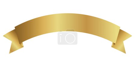 Illustration for Gold greeting ribbon, layout for text, png isolated on transparent background. - Royalty Free Image