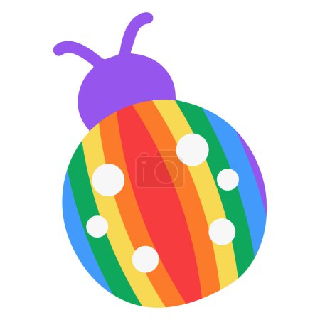 Photo for Lgbt insect isolated on white background. LGBTQ. A symbol of the proud LGBT community. Rainbow. - Royalty Free Image