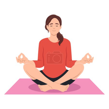 Illustration for Meditation health benefits for body, mind and emotions, vector infographic with icons set. Flat vector illustration isolated on white background - Royalty Free Image