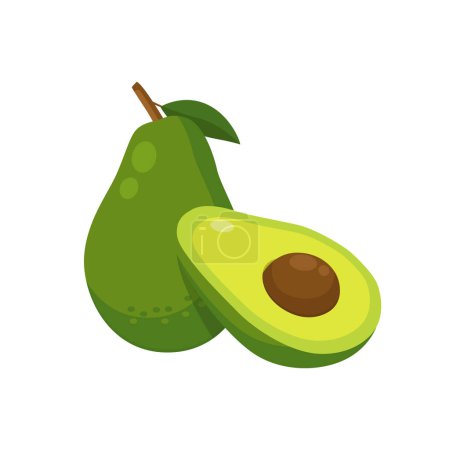 Illustration for Flat vector of Avocado isolated on white background. Flat illustration graphic icon - Royalty Free Image