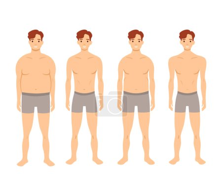 Illustration for Human body shapes. Male figures types set. Vector illustration - Royalty Free Image