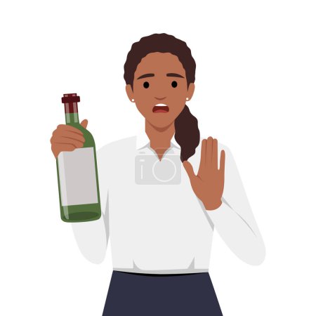 Mode de vie sain et éviter le concept d'alcool. Illustration vectorielle plate isolée sur fond blanc