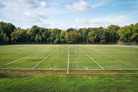 Photo for American football field with green grass and trees in the background, horizontal aspect - Royalty Free Image