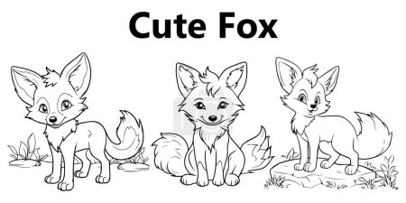 Illustration for Cute cartoon red fox, vector illustration - Royalty Free Image