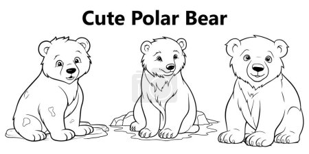 Illustration for Polar bears. vector illustration. isolated on white background - Royalty Free Image