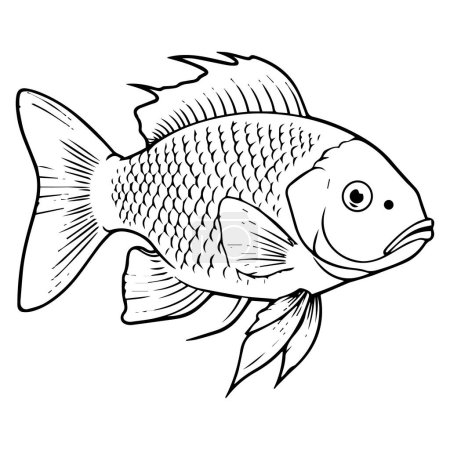 Foto de Ilustración vectorial de peces carpa de dibujos animados - Imagen libre de derechos