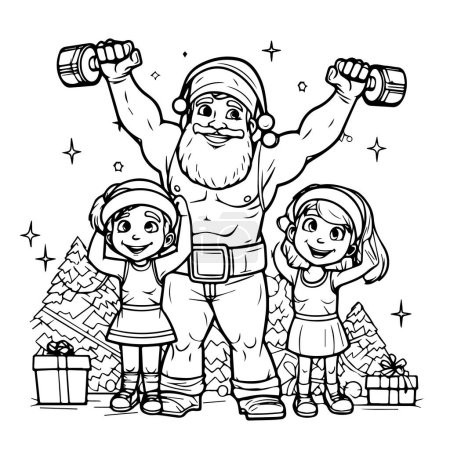 Téléchargez les illustrations : Joyeux Noël et Nouvel An. illustration vectorielle. - en licence libre de droit