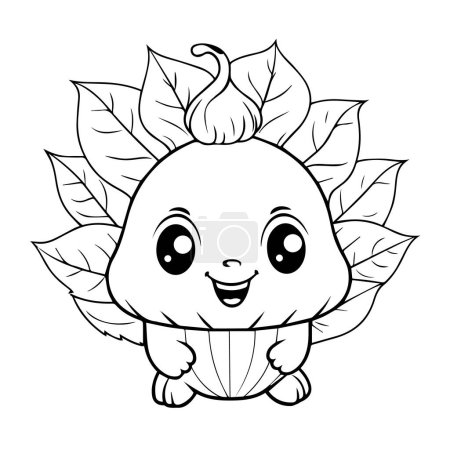 Illustration for Cute little character with leaves - Royalty Free Image